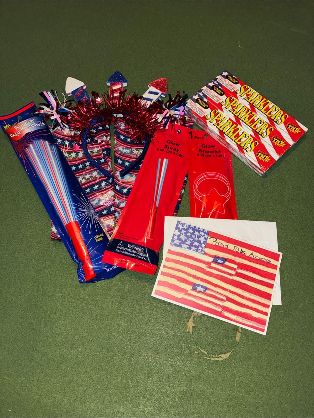 Patriotic Party Lights & Sparkler Accessory Pack - Red, White & Blue